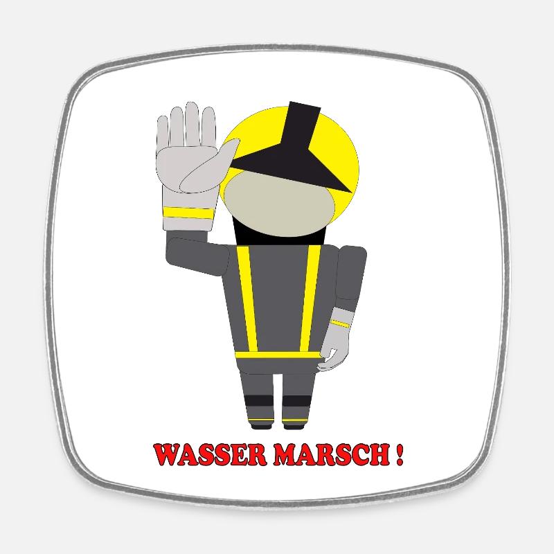 Wasser Marsch Feuerwehrheld - Viereckiger Kühlschrankmagnet - Weiß