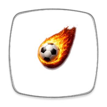 Flammender Fussballball - Viereckiger Kühlschrankmagnet - Weiß - Vorne