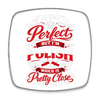 Polish Pride: Vintage Adler & Lustiger Spruch - Viereckiger Kühlschrankmagnet - Weiß - Vorne