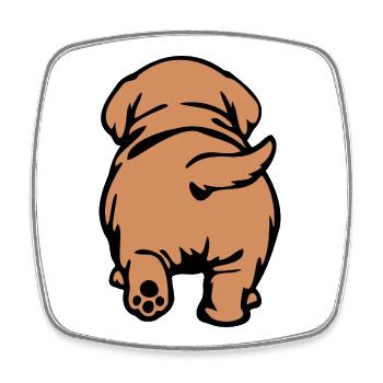 Dog Back - Square fridge magnet - white - Front