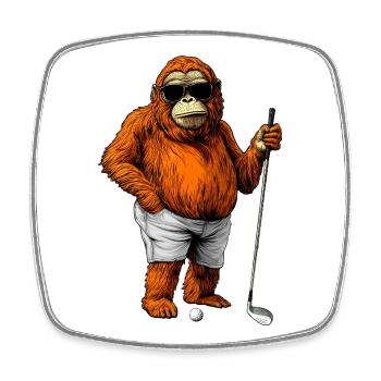 Golf Orang Utan - Viereckiger Kühlschrankmagnet - Weiß - Vorne