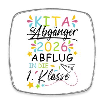 Kita Abgänger 2026 - Viereckiger Kühlschrankmagnet - Weiß - Vorne