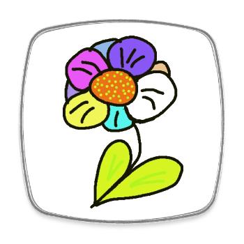 Jardinier des enfants du jardin de fleurs - Magnet carré - blanc - Devant