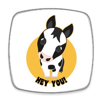 Dessin animé de cheval « Hey You » - Magnet carré - blanc - Devant