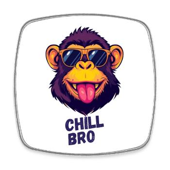 Chill Bro Affe - Viereckiger Kühlschrankmagnet - Weiß - Vorne