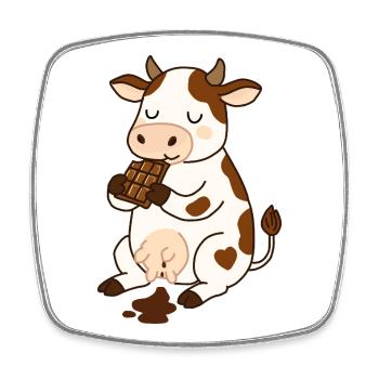 Chocolate Cow - Square fridge magnet - white - Front
