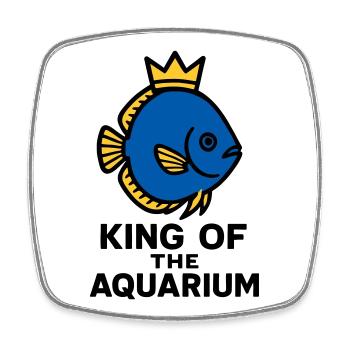 Der König des Aquariums gekrönten Diskusfisch - Viereckiger Kühlschrankmagnet - Weiß - Vorne