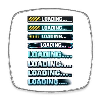 Neon Download Benachrichtigungsgrafiken - Viereckiger Kühlschrankmagnet - Weiß - Vorne
