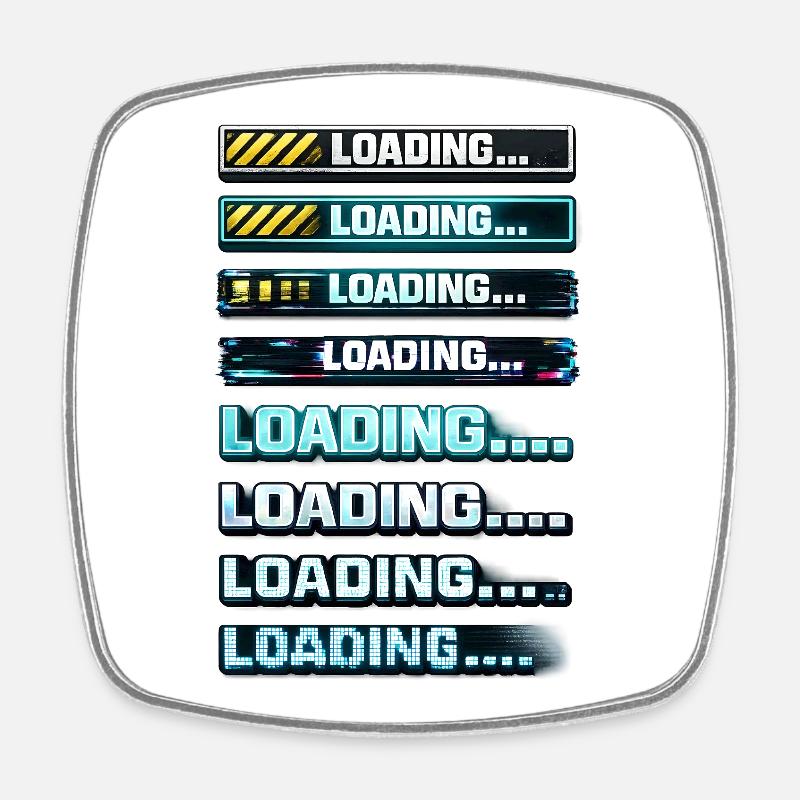Graphiques de notification de téléchargement néon - Magnet carré - blanc
