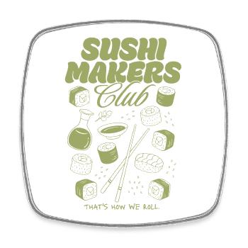 Sushi Makers Club - Square fridge magnet - white - Front