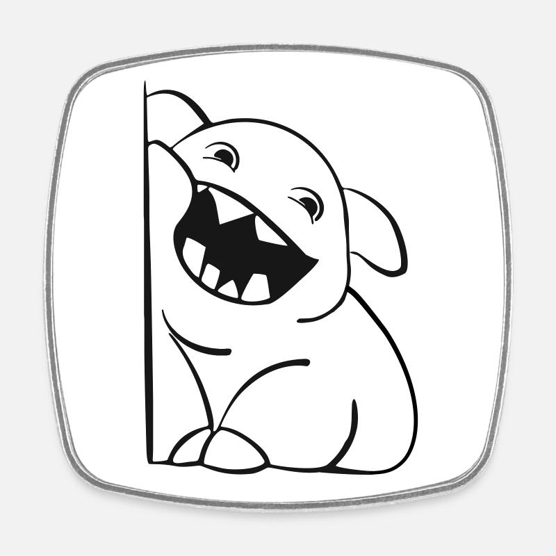 Petit monstre mignon - Magnet carré - blanc