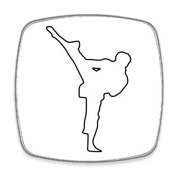 karate_umriss - Viereckiger Kühlschrankmagnet - Weiß - Vorne
