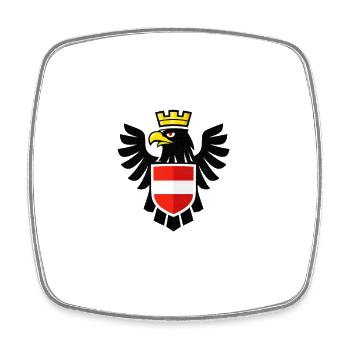 AUSTRIA Identy - Viereckiger Kühlschrankmagnet - Weiß - Vorne