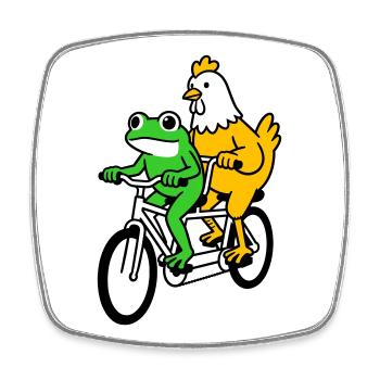 tandem bike - Square fridge magnet - white - Front