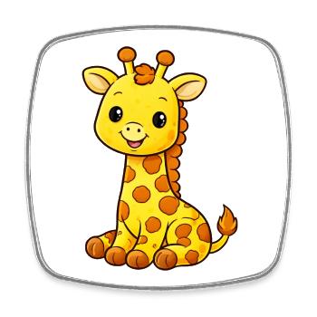 Cuddly giraffe joy - Square fridge magnet - white - Front