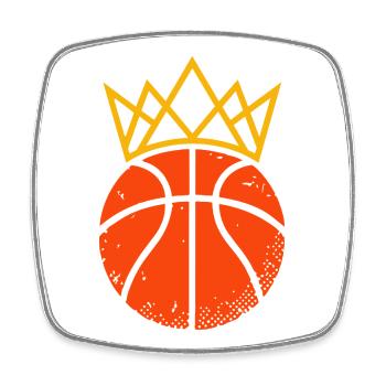 Basketball King & Queen Partner Look Design - Square fridge magnet - white - Front