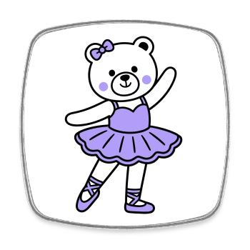 Ballet de l’ours - Magnet carré - blanc - Devant
