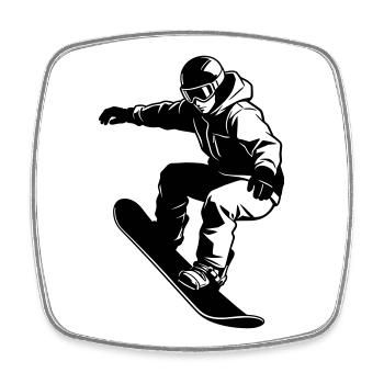 Snowboarder - Viereckiger Kühlschrankmagnet - Weiß - Vorne