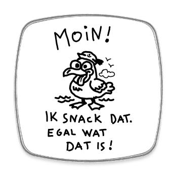 Moin Dämliche Möwe Witzig Kinder Motiv  - Viereckiger Kühlschrankmagnet - Weiß - Vorne