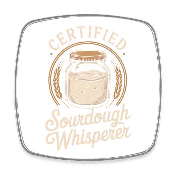 Sourdough Whisperer Jar Badge - Square fridge magnet - white - Front