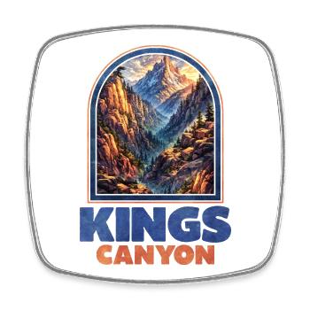 Kings Canyon Mountain Landscape Poster - Square fridge magnet - white - Front