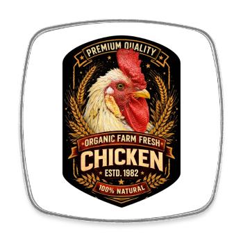 Rooster the Most Beautiful Farm Chickens - Square fridge magnet - white - Front