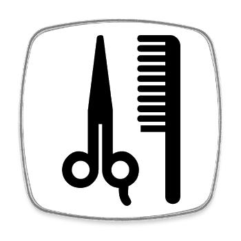 Friseur - Viereckiger Kühlschrankmagnet - Weiß - Vorne