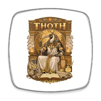 Trône de THOTH - Magnet carré - blanc - Devant