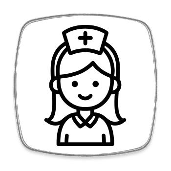 infirmière - Magnet carré - blanc - Devant
