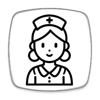 Krankenschwester - Viereckiger Kühlschrankmagnet - Weiß - Vorne