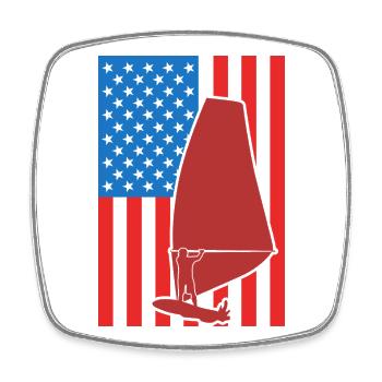 USA Windsurfen 4. Juli - Viereckiger Kühlschrankmagnet - Weiß - Vorne