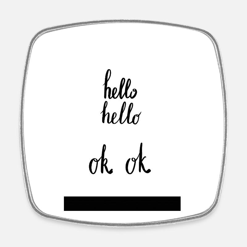 Hello Hello - Square fridge magnet - white