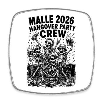 Malle 2026 Hangover Party Crew - Square fridge magnet - white - Front