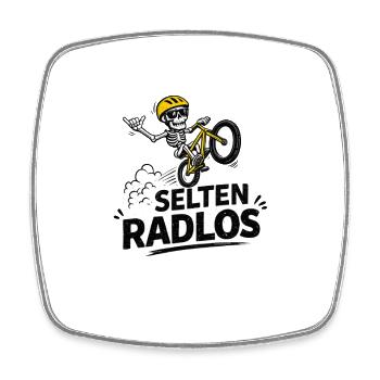 Selten Rad los - Skelettbike - Viereckiger Kühlschrankmagnet - Weiß - Vorne