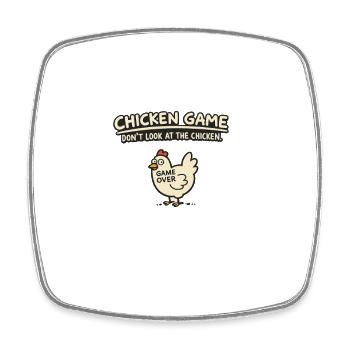 Chicken Game Huhn – Nicht hinschauen - Viereckiger Kühlschrankmagnet - Weiß - Vorne