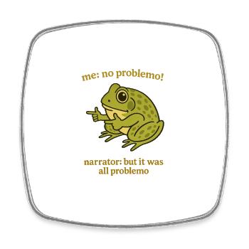 Frosch Sprüche Problemo Remix - Viereckiger Kühlschrankmagnet - Weiß - Vorne