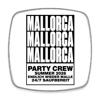Mallorca 2026 Party Crew Summer 2026 - Viereckiger Kühlschrankmagnet - Weiß - Vorne