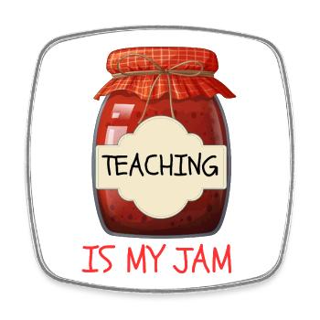 Teaching Is My Jam Teacher - Square fridge magnet - white - Front