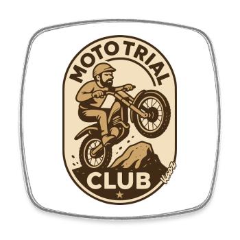 Moto Trial Club Vintage Logo - Magnet carré - blanc - Devant