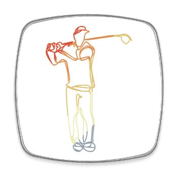 Golfer Vintage Look - Viereckiger Kühlschrankmagnet - Weiß - Vorne