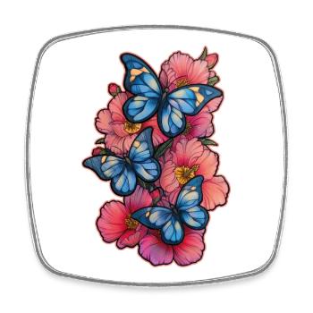 Butterfly Flower - Square fridge magnet - white - Front