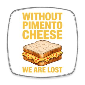 Pimento Cheese Sandwich Golf Gift - Square fridge magnet - white - Front
