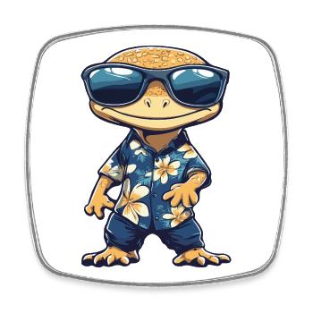 Vacances de bandes dessinées avec les lézards - Magnet carré - blanc - Devant