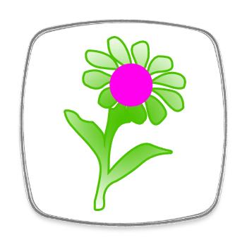 Blumen - Viereckiger Kühlschrankmagnet - Weiß - Vorne