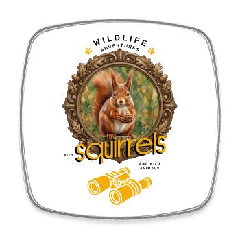 Jumelles Écureuil Aventure Animaux sauvages - Magnet carré - blanc - Devant