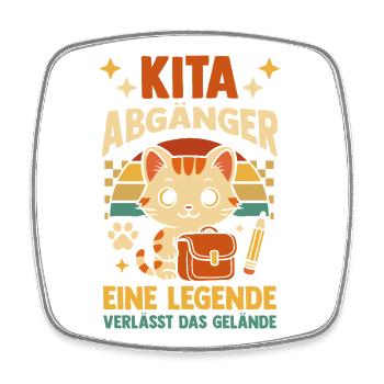 Kita Erste Klasse Katze Schüler Kindergarten - Viereckiger Kühlschrankmagnet - Weiß - Vorne