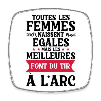 faire du tir à l arc / femme et tir à l'arc - Magnet carré - blanc - Devant