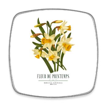 Vintage daffodil, narcissus Illustration - Square fridge magnet - white - Front