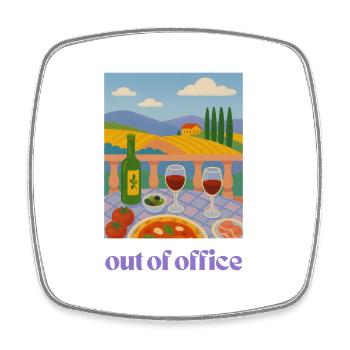 Out of Office Toskana Poster Italien Wein - Viereckiger Kühlschrankmagnet - Weiß - Vorne