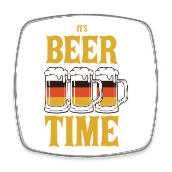Funny beer saying - Square fridge magnet - white - Front